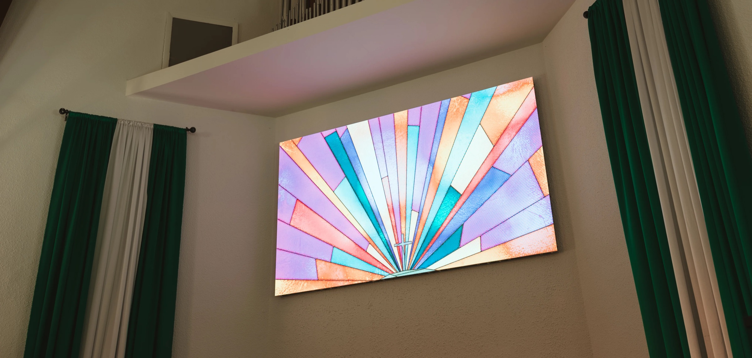 Wall-mounted Altitude LED screen at a church in West Palm Beach, FL